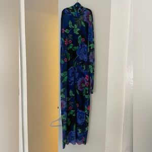 AFRM turtleneck sheer dress with slip